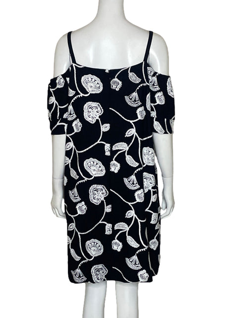 Vestido Tahari Bordado Negro-Talla M