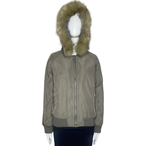 Abrigo Asos Capucha Verde-Talla 6