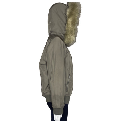 Abrigo Asos Capucha Verde-Talla 6