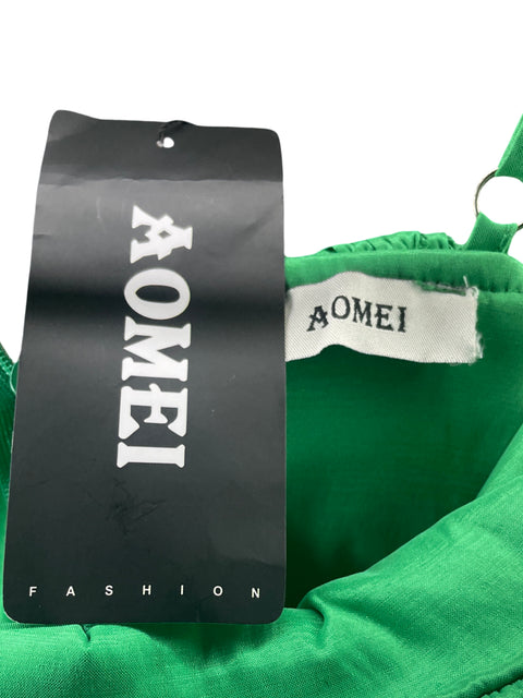 Vestido Aomei Vuelos Off Shoulder Verde-Talla M