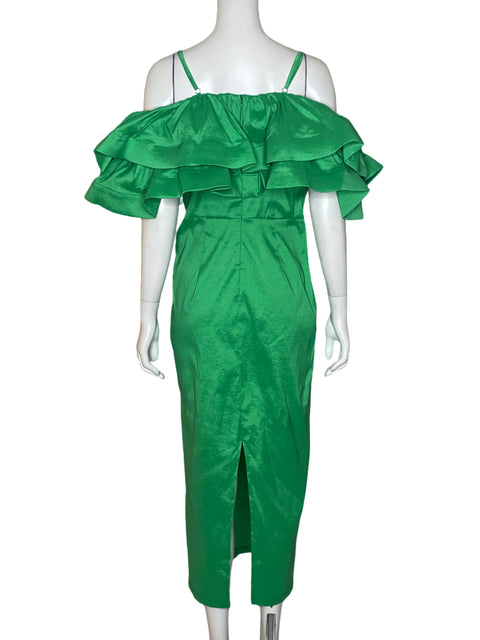 Vestido Aomei Vuelos Off Shoulder Verde-Talla M