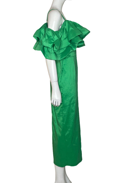 Vestido Aomei Vuelos Off Shoulder Verde-Talla M