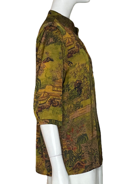 Camisa Milaxuan Estampado Marrón-Talla M