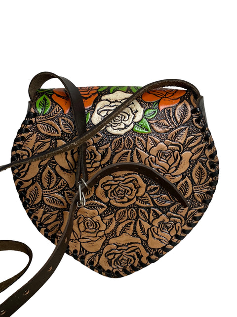 Bolso Tesoro TPS Piel Repujada Floral Marrón-Talla M