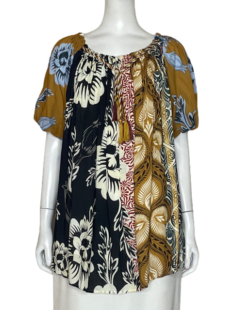 Camisa Agua Bendita Estampado Marrón-Talla S