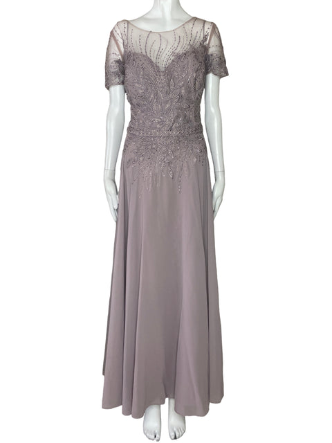 Vestido Elizabeth K By Gis Hojas Pedreria Morado-Talla XXL