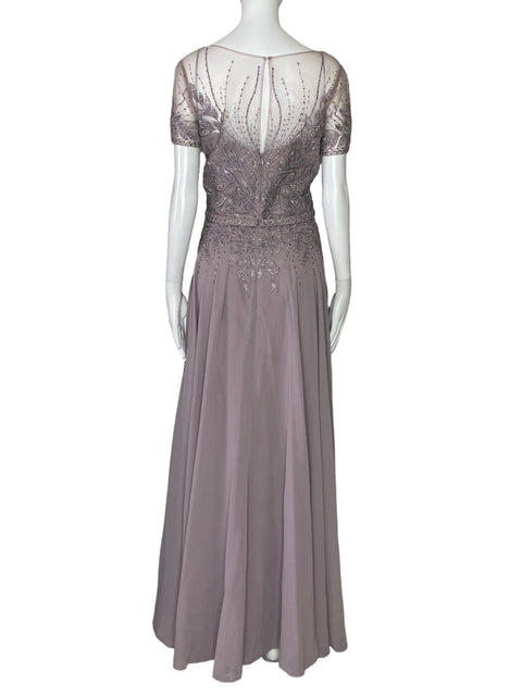 Vestido Elizabeth K By Gis Hojas Pedreria Morado-Talla XXL