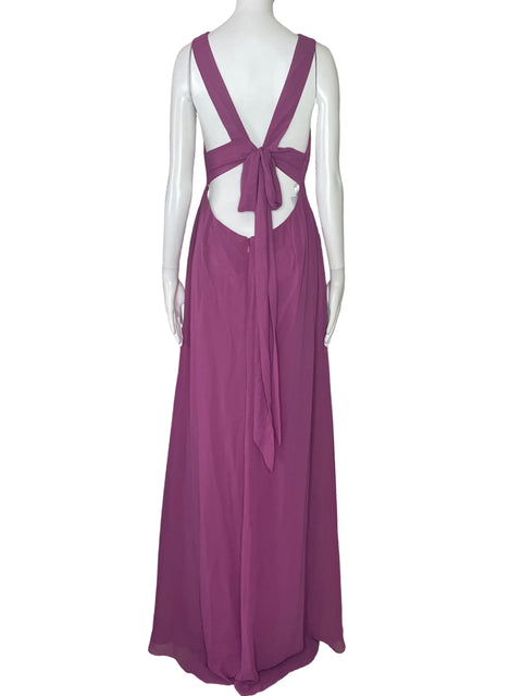 Vestido Azazie Open Back Rosado-Talla 12