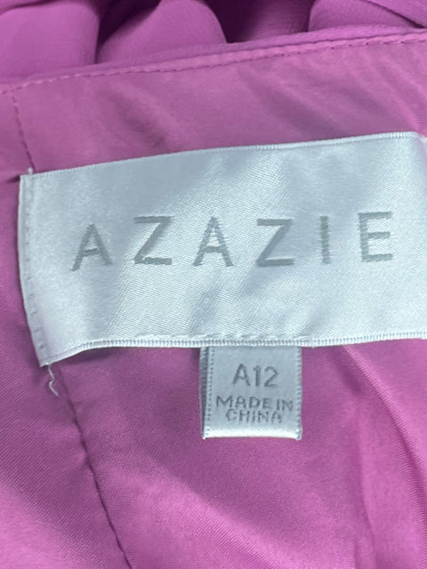 Vestido Azazie Open Back Rosado-Talla 12