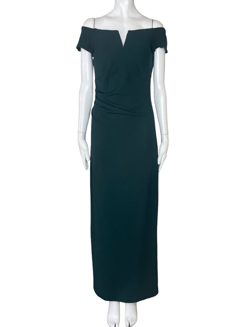 Vestido X By Xscape Drapeado Cuello V Verde-Talla 6
