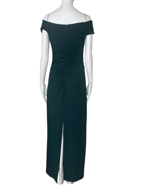 Vestido X By Xscape Drapeado Cuello V Verde-Talla 6