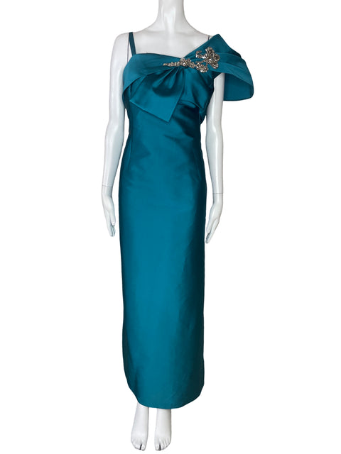 Vestido Sachin & Babi Lazo Pedreria Verde-Talla 16