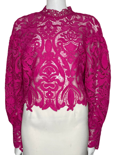 Blusa Benaar Encaje Manga Larga Rosado-Talla L
