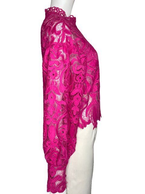 Blusa Benaar Encaje Manga Larga Rosado-Talla L