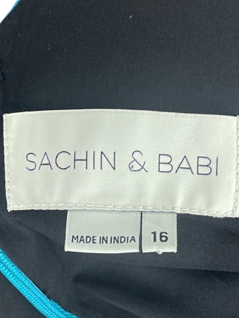 Vestido Sachin & Babi Lazo Pedreria Verde-Talla 16