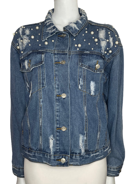 Chaqueta Ina Denim Piedras Azul-Talla L