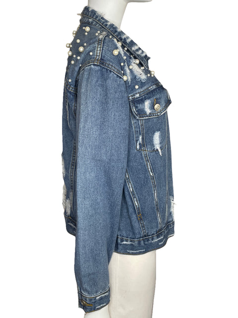 Chaqueta Ina Denim Piedras Azul-Talla L