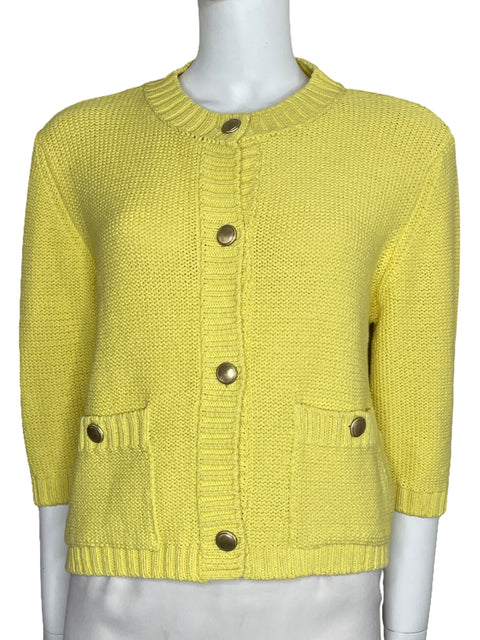 Chaqueta Zara De Punto Amarillo-Talla L