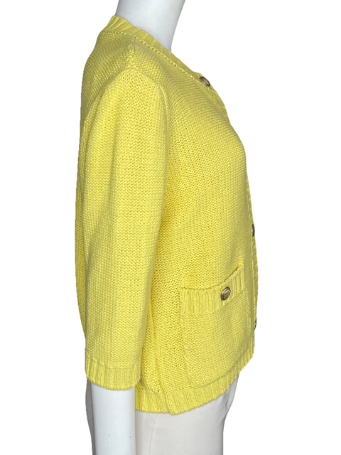 Chaqueta Zara De Punto Amarillo-Talla L