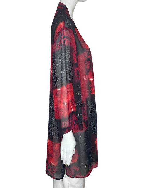Cardigan Renaissance Estampado Rojo-Talla XL