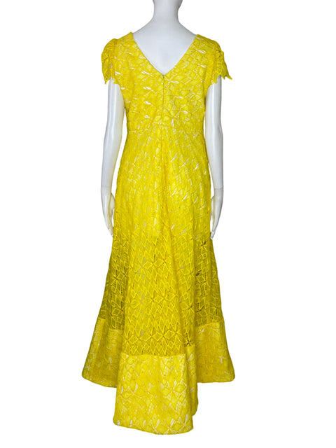 Vestido Valar Tejido Pedreria Amarillo-Talla XL