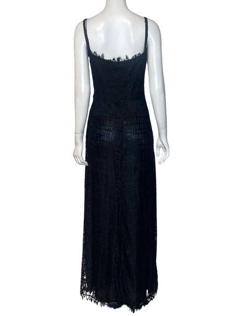 Vestido Christian Lacroix Bazar Encaje Negro-Talla 38