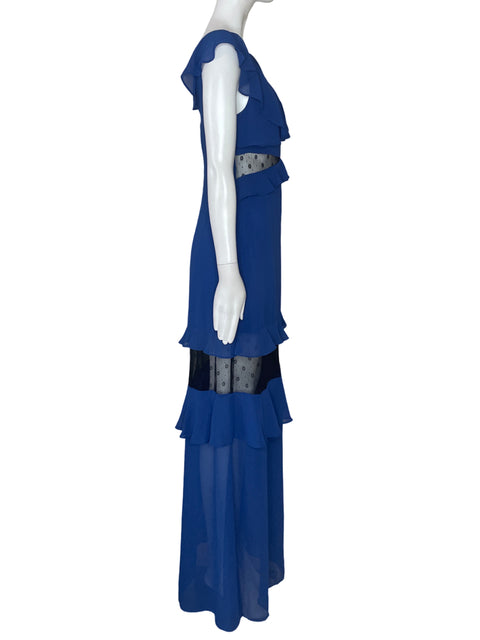 Vestido BCBG Vuelo Encaje Azul-Talla 6