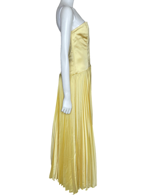 Vestido Abercrombie & Fitch Plisado Amarillo-Talla L