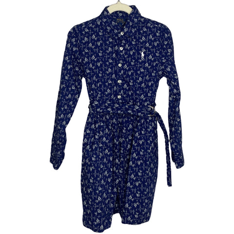 Vestido Polo Ralph Lauren Floral Azul-Talla 7