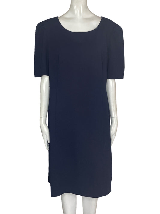 Vestido DNKY Mangas Puff Azul-Talla 16