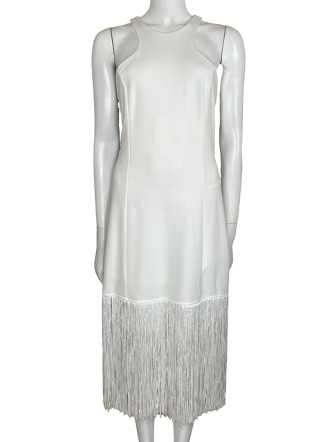 Vestido INA Halter Flecos Blanco-Talla M
