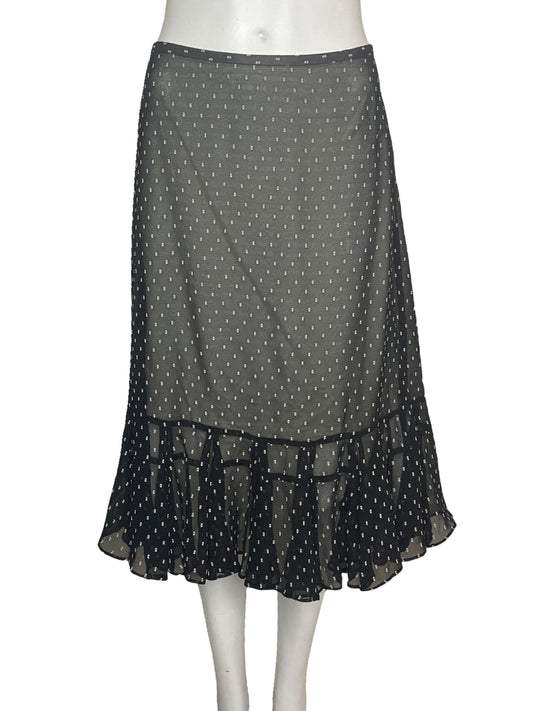 Falda Ann Taylor Loft Vuelos Negro-Talla 8