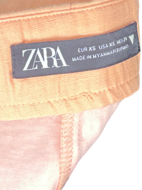 Short Zara Falda Short Naranja-Talla XS