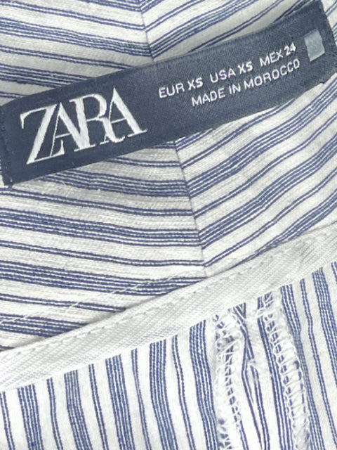 Short Zara Rayas Azul-Talla XS