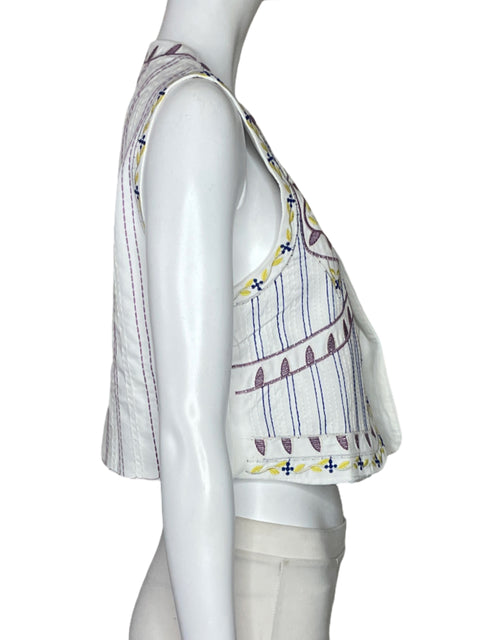 Chaleco Tesoro Tps Bordado Sin Boton Blanco-Talla S