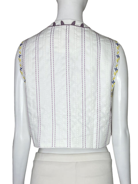 Chaleco Tesoro Tps Bordado Sin Boton Blanco-Talla S