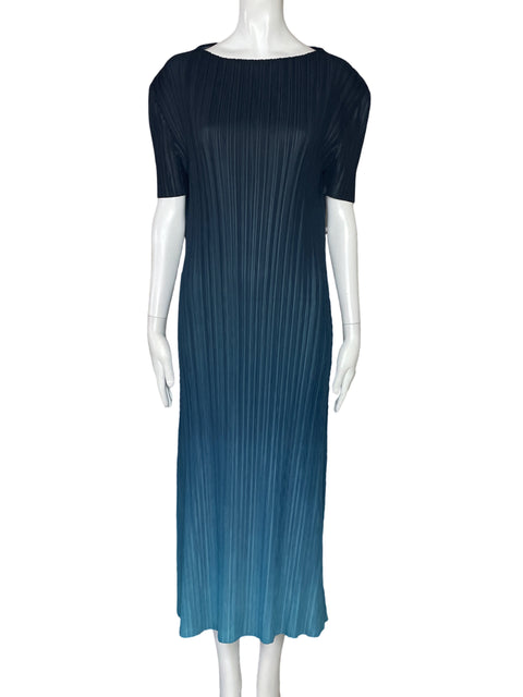 Vestido Changpleat Plizado Azul-Talla M