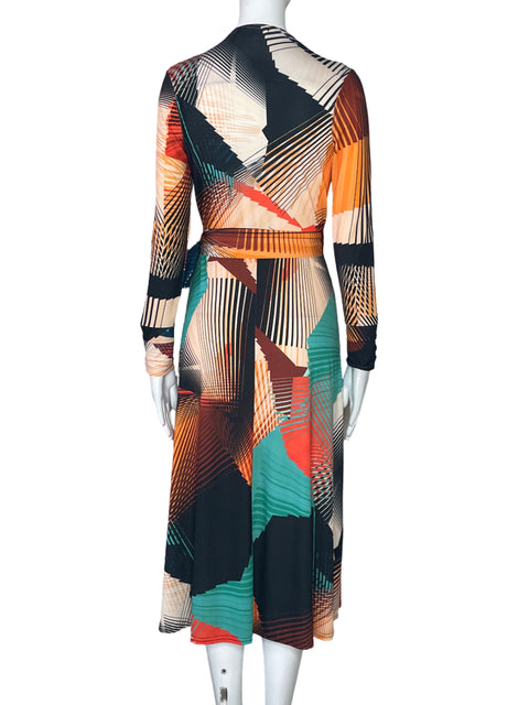 Vestido Karen Millen Estampado Abstracto Naranja-Talla 2