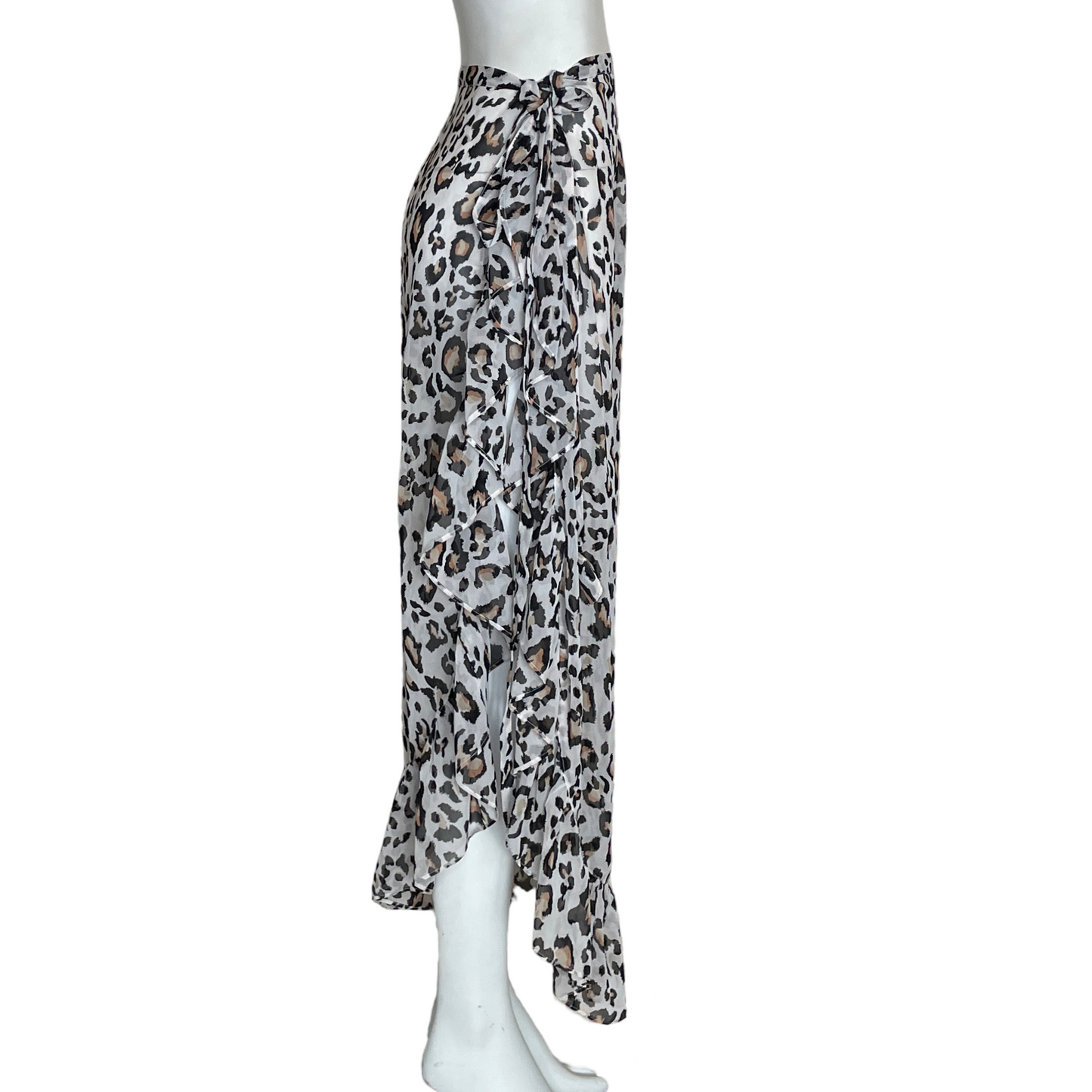 Falda New Look Pareo Animal Print Blanco-Talla S