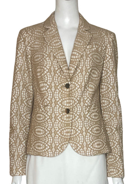 Blazer Calvin Klein Encaje Beige-Talla XS