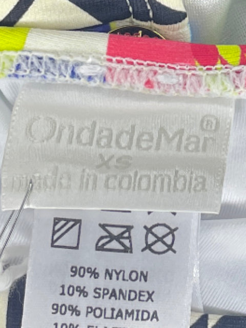 Vestido de Baño Onda De Mar Abstracto Negro-Talla S