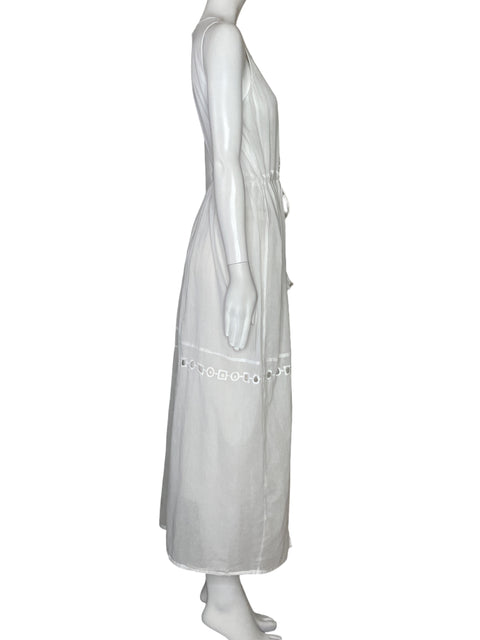 Salida de Baño Onda De Mar Bordado Blanco-Talla S