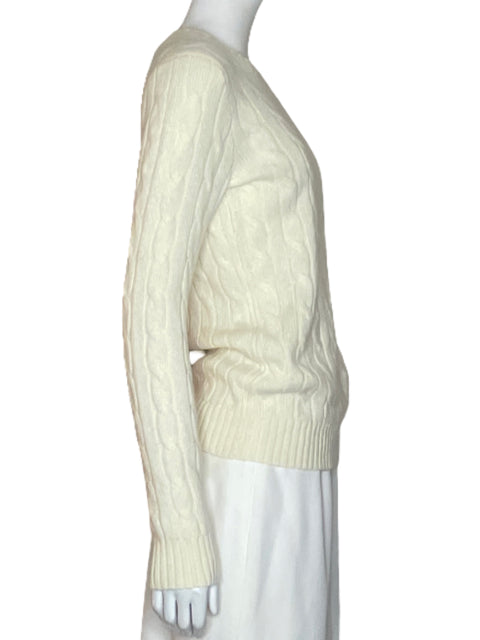 Sweater Polo Ralph Lauren Cable-Knit Blanco-Talla S
