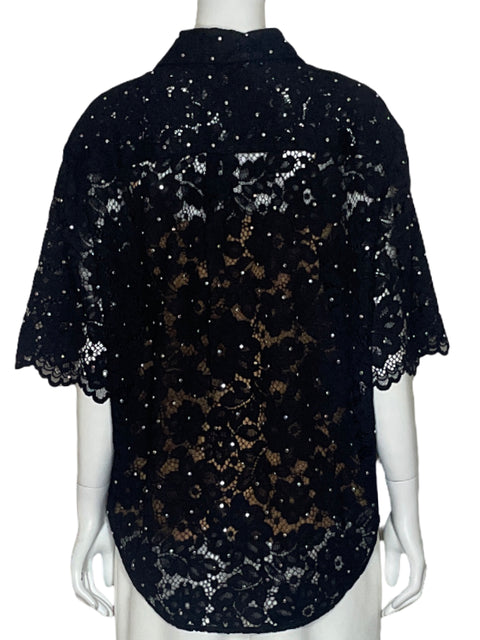 Camisa Michael Kors Encaje Negro-Talla XS