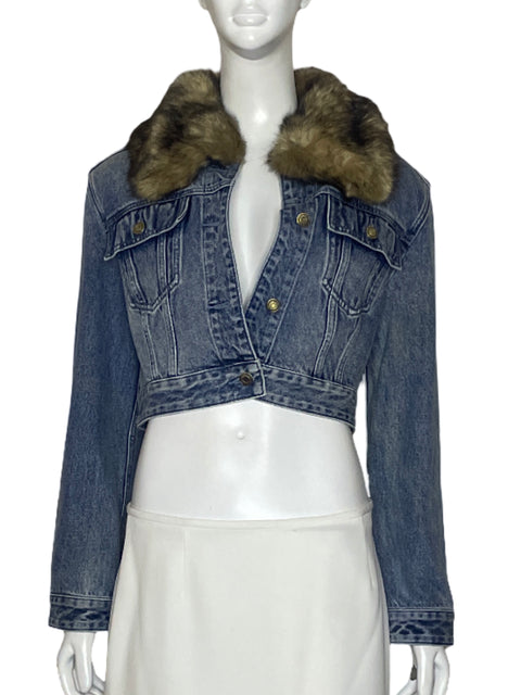 Chaqueta Michael Kors Crop Denim Azul-Talla XS