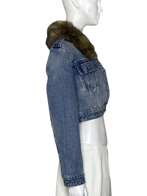 Chaqueta Michael Kors Crop Denim Azul-Talla XS