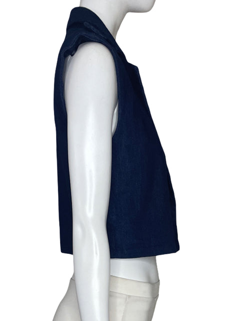 Chaleco Zara Denim Boton Azul-Talla XS