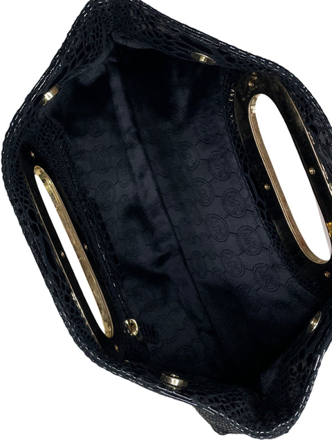 Clutch Michael Kors Berkley Charol Negro-Talla M