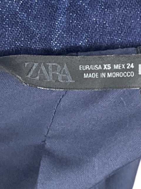 Chaleco Zara Denim Boton Azul-Talla XS