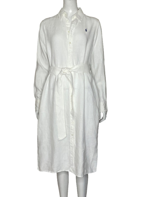 Vestido Polo Ralph Lauren Camisero Blanco-Talla 4